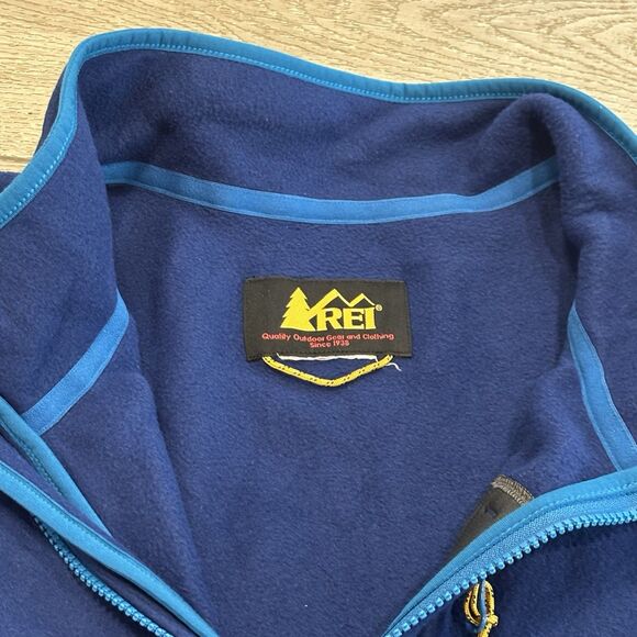 Vintage REI Jacket Mens XXL Blue Polartec Fleece Full Zip Outdoor 90s Retro Hike - Picture 6 of 9
